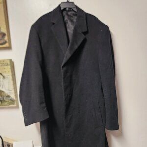 Perry Ellis Portfolio Mens black wool dress coat 48Long Business Sunday